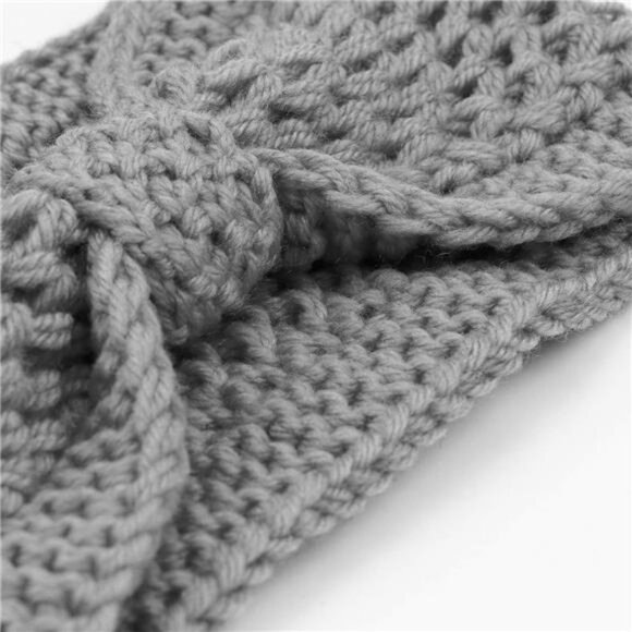 Winter Knit Crochet Turban Headband for Women - Warm Bulky Crocheted - Picture 5 of 8